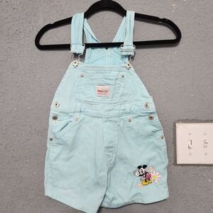 Vintage disney 90s Mickey And Co Overalls Floral Blue Size 6t